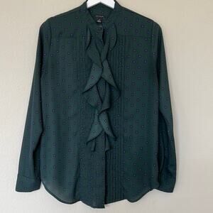 Ann Taylor Women’s Ruffle Button Down Shirt, size XS